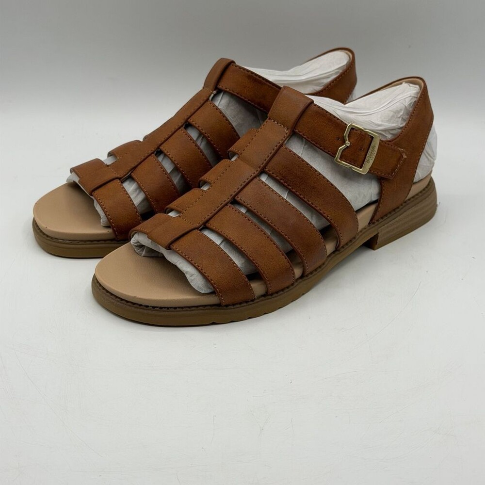 Dr Scholl's A OK Women’s Size 7.5 US Brown Strappy Fisherman Sandal Buckle Shoes